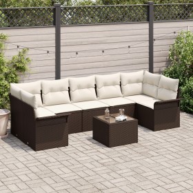 Juego de Sofá de Jardín de 8 Piezas con Cojines Marrón de Ratán de , Sofás de exterior - Ref: Foro24-3345278, Precio: 563,32 ...