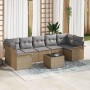 Conjunto de sofá de jardín de 8 piezas con cojines Beige Ratán Poli de , Sofás de exterior - Ref: Foro24-3345280, Precio: 545...