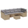 Conjunto de sofá de jardín de 8 piezas con cojines Beige Ratán Poli de , Sofás de exterior - Ref: Foro24-3345280, Precio: 545...