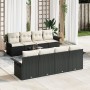 Set de sofá de jardín de 9 piezas con cojines de poliratán negro de , Sofás de exterior - Ref: Foro24-3345287, Precio: 572,97...