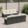 Set de sofá de jardín de 9 piezas con cojines de poliratán negro de , Sofás de exterior - Ref: Foro24-3345287, Precio: 572,97...