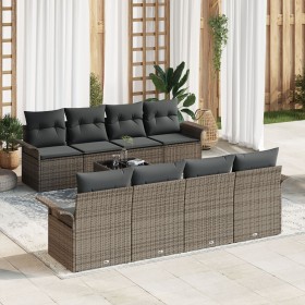 Juego de Sofás de Jardín Set de 7 Gris Ratán, Poliéster de , Sofás de exterior - Ref: Foro24-3345289, Precio: 599,86 €, Descu...