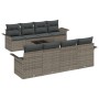 Juego de Sofás de Jardín Set de 7 Gris Ratán, Poliéster de , Sofás de exterior - Ref: Foro24-3345289, Precio: 599,86 €, Descu...