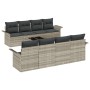 Conjunto de Sofás de Jardín de 9 Piezas con Cojines Gris Claro Ratán de Polietileno de , Sofás de exterior - Ref: Foro24-3345...