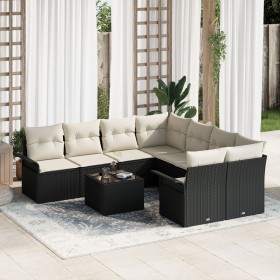 Conjunto de Sofás de Jardín de 9 Piezas con Cojines Negro Poliratán de , Sofás de exterior - Ref: Foro24-3345297, Precio: 525...