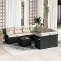 Conjunto de Sofás de Jardín de 9 Piezas con Cojines Negro Poliratán de , Sofás de exterior - Ref: Foro24-3345297, Precio: 525...