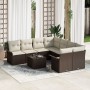 Juego de Sofás de Jardín de 9 Piezas con Cojines Marrón de Poliratán de , Sofás de exterior - Ref: Foro24-3345298, Precio: 60...