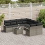 Conjunto de Sofás de Jardín de 9 Piezas con Cojines Gris Ratán Poliéster de , Sofás de exterior - Ref: Foro24-3345299, Precio...