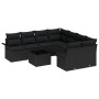 Set de Sofás de Jardín de 9 Piezas con Cojines Negro Poliratán de , Sofás de exterior - Ref: Foro24-3345303, Precio: 584,21 €...
