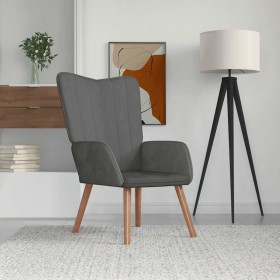 Sillón de relax de terciopelo gris oscuro en Sillones | Comprar online en Foru.es