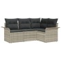 Conjunto de Sofá de Jardín de 4 Piezas con Cojines Gris Claro Polirratán de , Sofás de exterior - Ref: Foro24-3345342, Precio...