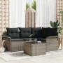 Conjunto de Sofá de Jardín de 4 Piezas con Cojines Ratán Poliéster Negro de , Sofás de exterior - Ref: Foro24-3345349, Precio...