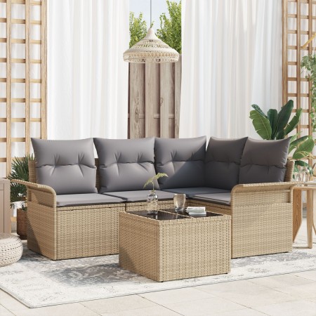 Juego de Sofás de Jardín de 5 Piezas con Cojines Ratan Negro de , Sofás de exterior - Ref: Foro24-3345350, Precio: 354,99 €, ...