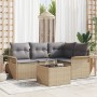 Juego de Sofás de Jardín de 5 Piezas con Cojines Ratan Negro de , Sofás de exterior - Ref: Foro24-3345350, Precio: 354,99 €, ...