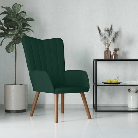 Silla de relajación de terciopelo verde oscuro en Sillones | Comprar online en Foru.es