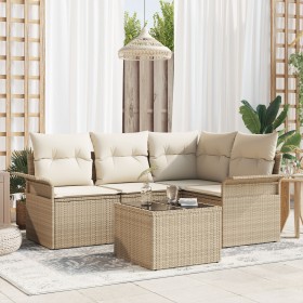 Juego de Sofás de Jardín de 5 Piezas con Cojines Ratán Poliéster Marrón de , Sofás de exterior - Ref: Foro24-3345351, Precio:...