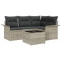 Juego de Sofá de Jardín de 5 Piezas con Cojines Gris Poliratán de , Sofás de exterior - Ref: Foro24-3345352, Precio: 371,78 €...