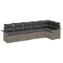 Conjunto de sofá de jardín de 6 piezas con cojines gris poliratán de , Sofás de exterior - Ref: Foro24-3345379, Precio: 397,9...