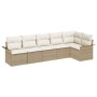 VidaXL Juego de Sofá de Jardín de 6 Piezas con Cojines Beige de Ratán Sintético de , Sofás de exterior - Ref: Foro24-3345381,...