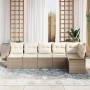 VidaXL Juego de Sofá de Jardín de 6 Piezas con Cojines Beige de Ratán Sintético de , Sofás de exterior - Ref: Foro24-3345381,...