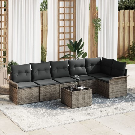 Juego de Sofás de Jardín de 6 Piezas Set de 7 Gris de , Sofás de exterior - Ref: Foro24-3345389, Precio: 446,61 €, Descuento: %