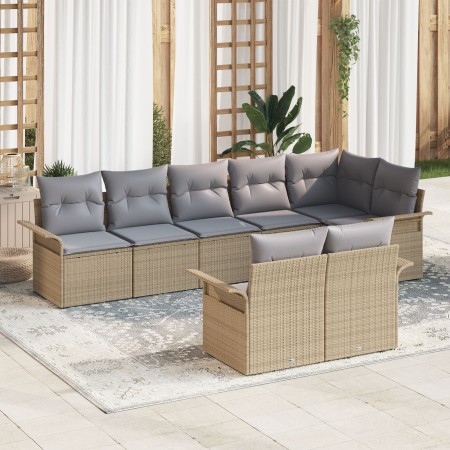 Juego de Sofá de Jardín de 8 Piezas con Cojines Beige Ratán de Polímero de , Sofás de exterior - Ref: Foro24-3345410, Precio:...