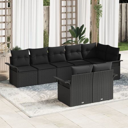 Juego de Sofá de Jardín de 8 Piezas con Cojines Negro Polirratán de , Sofás de exterior - Ref: Foro24-3345413, Precio: 579,77...