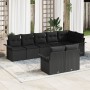 Juego de Sofá de Jardín de 8 Piezas con Cojines Negro Polirratán de , Sofás de exterior - Ref: Foro24-3345413, Precio: 579,77...