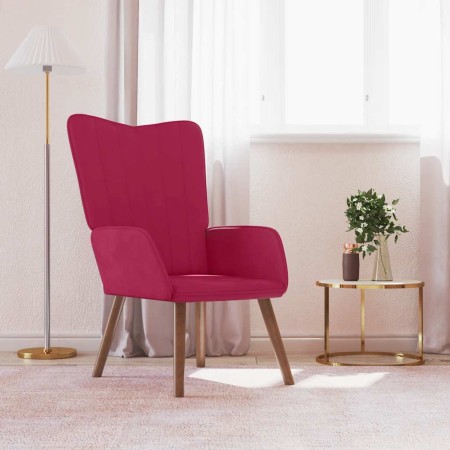Sillón de relax de terciopelo rojo vino tinto en Sillones | Comprar online en Foru.es