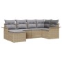 Set de Sofá de 6 Piezas de Jardín con Cojines Beige Ratán Polimérico de , Sofás de exterior - Ref: Foro24-3345430, Precio: 39...