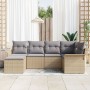 Set de Sofá de 6 Piezas de Jardín con Cojines Beige Ratán Polimérico de , Sofás de exterior - Ref: Foro24-3345430, Precio: 39...