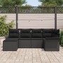 Conjunto de Sofá de Jardín de 6 Piezas con Cojines Negro Polirratán de , Sofás de exterior - Ref: Foro24-3345433, Precio: 397...