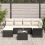 Conjunto de Sofás de Jardín de 6 Piezas con Cojines Marrón Ratán Poliéster de , Sofás de exterior - Ref: Foro24-3345437, Prec...