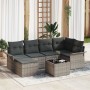 Conjunto de sofá de jardín de 6 partes con cojines de ratán sintético negro de , Sofás de exterior - Ref: Foro24-3345439, Pre...