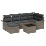 Conjunto de sofá de jardín de 6 partes con cojines de ratán sintético negro de , Sofás de exterior - Ref: Foro24-3345439, Pre...