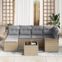 Conjunto de Sofás de Jardín de 7 Piezas con Cojines Ratán Sintético Negro de , Sofás de exterior - Ref: Foro24-3345440, Preci...