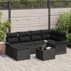 Juego de Sofá de Jardín de 7 Piezas con Cojines Beige Poliratán de , Sofás de exterior - Ref: Foro24-3345443, Precio: 445,52 ...
