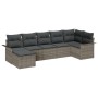 Juego de Sofá de Jardín de 7 Piezas con Cojines Gris Poliratán de , Sofás de exterior - Ref: Foro24-3345449, Precio: 441,66 €...