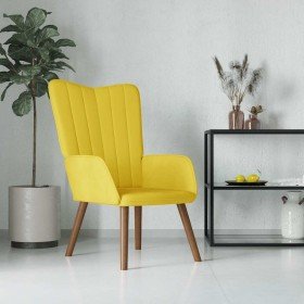 Sillón de relax de terciopelo amarillo mostaza en Sillones | Comprar online en Foru.es
