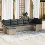 Juego de Sofá de Jardín de 7 Piezas con Cojines Gris Claro Poliratán de , Sofás de exterior - Ref: Foro24-3345452, Precio: 49...