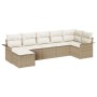 Juego de Sofá de Jardín de 7 Piezas con Cojines Beige de Poliratán de , Sofás de exterior - Ref: Foro24-3345451, Precio: 477,...