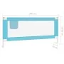 Barandilla de seguridad cama de niño azul tela 200x25 cm de vidaXL, Barandillas de seguridad - Ref: Foro24-10215, Precio: 36,...