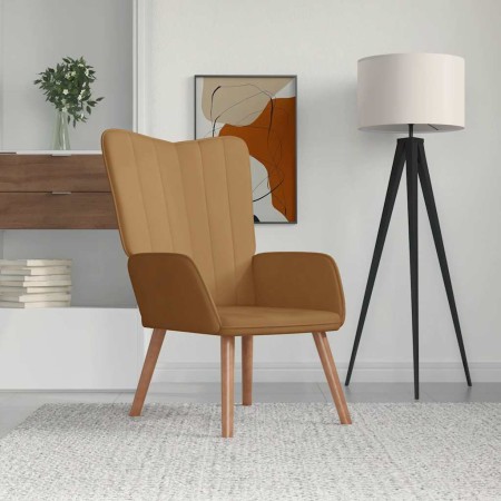 Sillón de relax de terciopelo marrón en Sillones | Comprar online en Foru.es