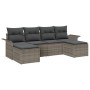 Conjunto de Sofá de Jardín de 6 Piezas con Cojines Gris Poliratán de , Sofás de exterior - Ref: Foro24-3345469, Precio: 349,4...