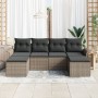 Conjunto de Sofá de Jardín de 6 Piezas con Cojines Gris Poliratán de , Sofás de exterior - Ref: Foro24-3345469, Precio: 349,4...
