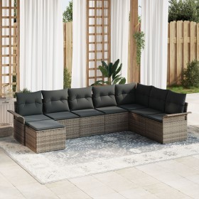 Juego de Sofá de Jardín de 8 Piezas con Cojines de Poliratán Gris de , Sofás de exterior - Ref: Foro24-3345479, Precio: 492,3...