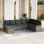 Juego de Sofá de Jardín de 8 Piezas con Cojines de Poliratán Gris de , Sofás de exterior - Ref: Foro24-3345479, Precio: 492,3...
