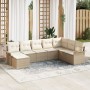 Set de sofá de jardín de 8 piezas con cojines ratán beige de , Sofás de exterior - Ref: Foro24-3345481, Precio: 558,74 €, Des...