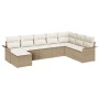 Set de sofá de jardín de 8 piezas con cojines ratán beige de , Sofás de exterior - Ref: Foro24-3345481, Precio: 558,74 €, Des...