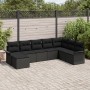 Conjunto de sofá de jardín de 8 piezas con cojines ratán negro de de , Sofás de exterior - Ref: Foro24-3345483, Precio: 514,7...